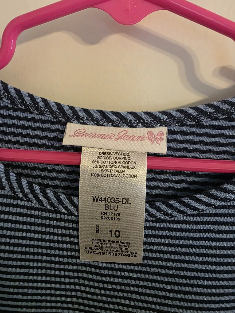 Bonnie Jean Blue Striped Top with Colorful Plaid Skirt Dress